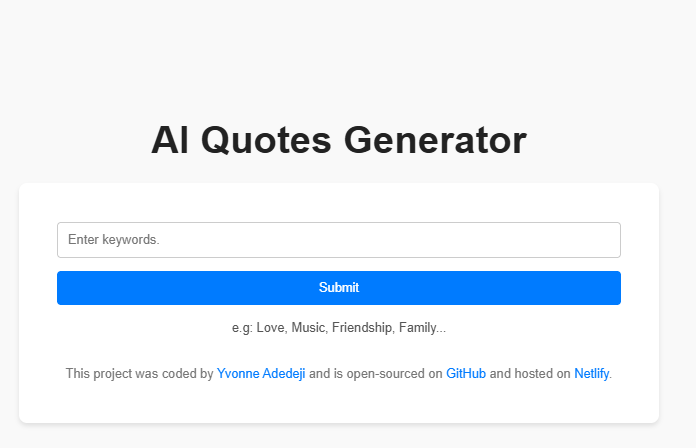 AI Quotes Generator Project